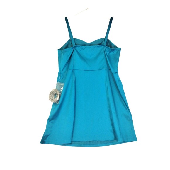 Lane Bryant Dress Women's 24 Sweetheart Neck Zip Lined Aqua Sateen Formal Dance - Picture 2 of 9